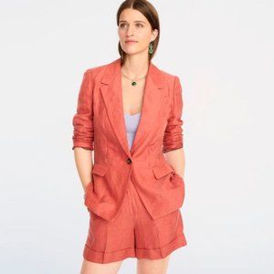 J Crew Willa Linen Cupro Blazer Size 10 Coral